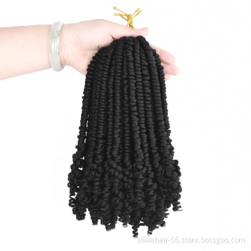 8 inch Bomb Twist Ombre Spring Twist Crochet Braiding Hair Fluffy Pre-twisted Passion Twist Synthetic Hair Extensions